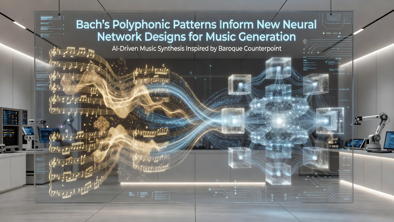 Diagram showing neural network layers inspired by Bach counterpoint voice interactions